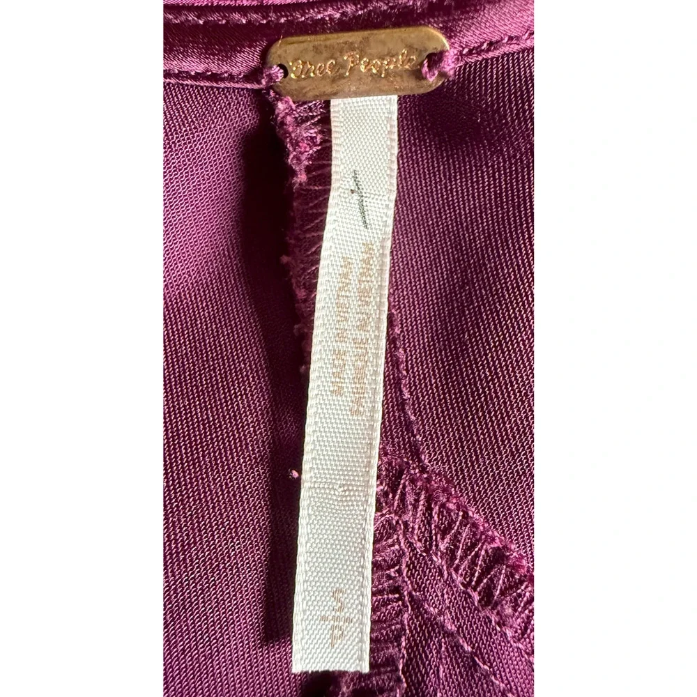NEW FREE PEOPLE AMARANTH BURGUNDY FLORENCE SATIN MINI SUNDRESS DRESS SZ S